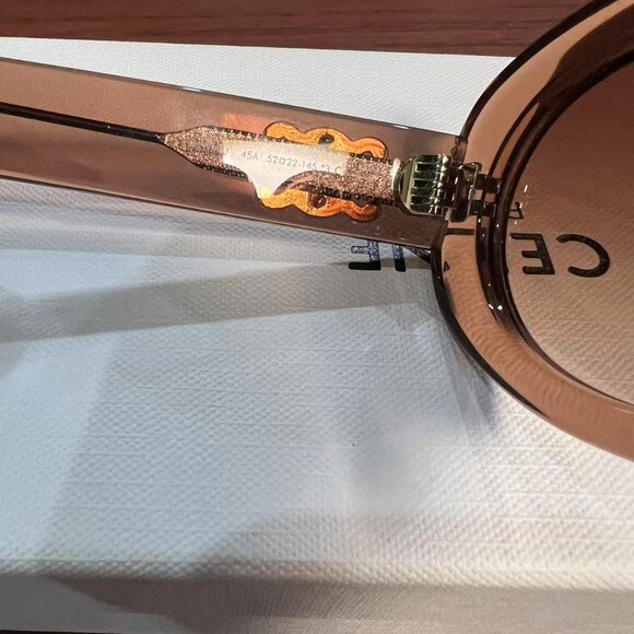 CELINE Triomphe 01 Sunglasses In Acetate BROWN CRYSTAL - Picture 7 of 7